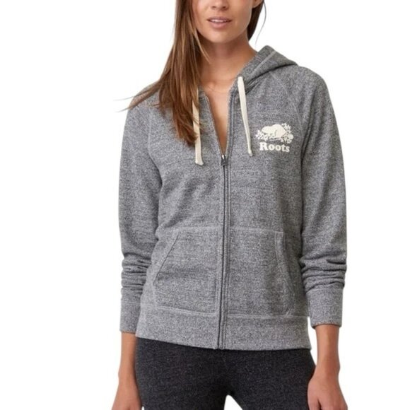Roots Zip Up Hoodie XS Gray Salt Pepper Canada - Picture 13 of 13
